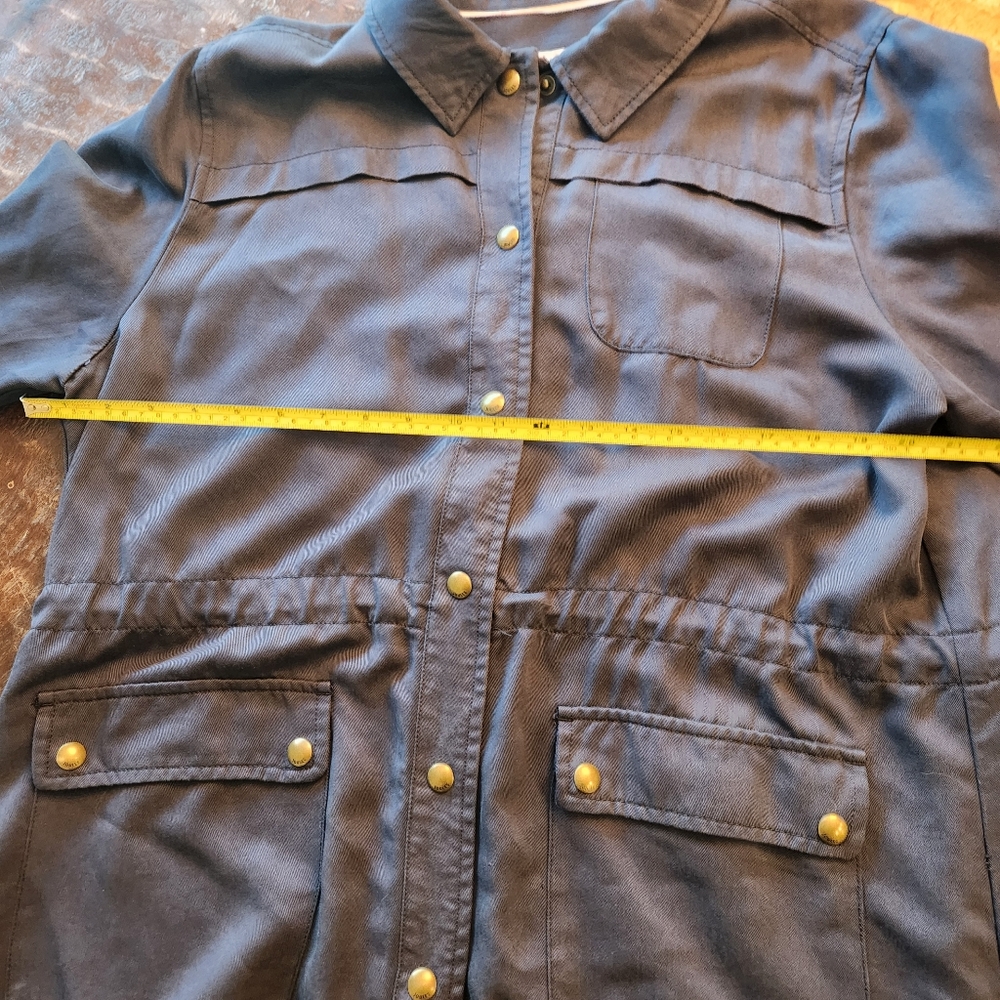 Joules Cassidy Jacket Size 12 Navy Blue Utility Brass Lightweight Shacket - Picture 8 of 16